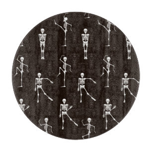 Dancing Skeletons: Quirky Seamless Background Cutting Board