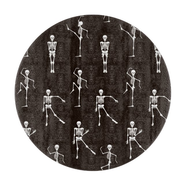 Dancing Skeletons: Quirky Seamless Background Cutting Board (Front)