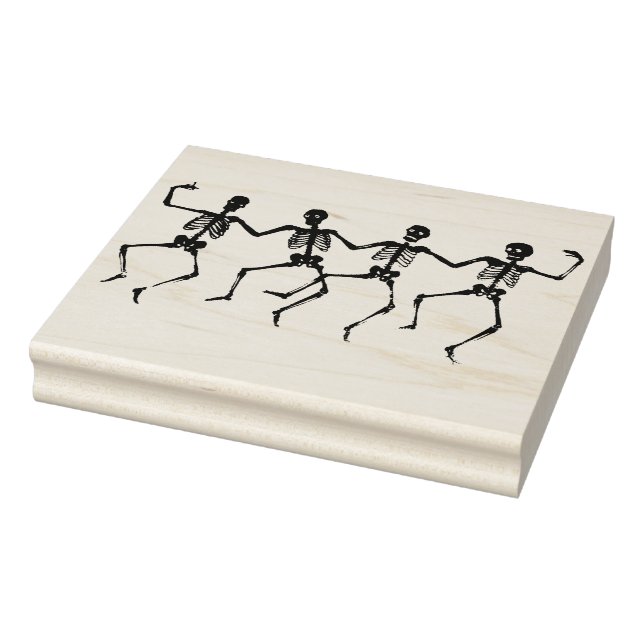 Dancing skeletons silhouette art stamp (Stamp)