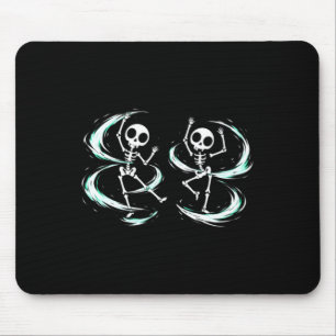Dancing Skeletons Spooky Cute Halloween Graphic Mouse Pad