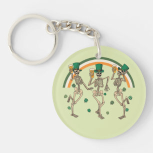 Dancing Skeletons St Patrick Key Ring