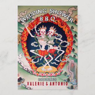 Dancing Skeletons Wedding Shower BBQ Invitations