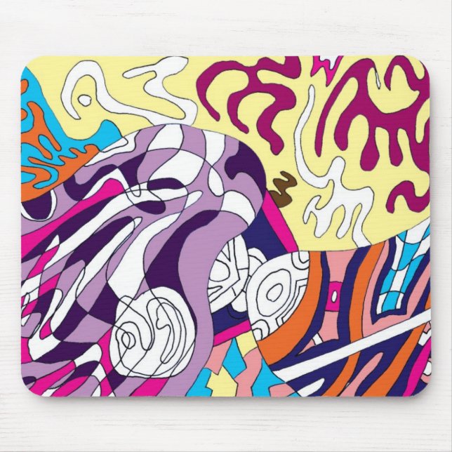 "Dancing Sky Reaching Hill" Abstract Art Mouse Pad (Front)