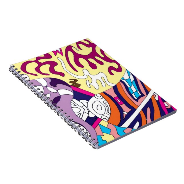 "Dancing Sky Reaching Hill" Abstract Art Spiral Notebook (Right Side)