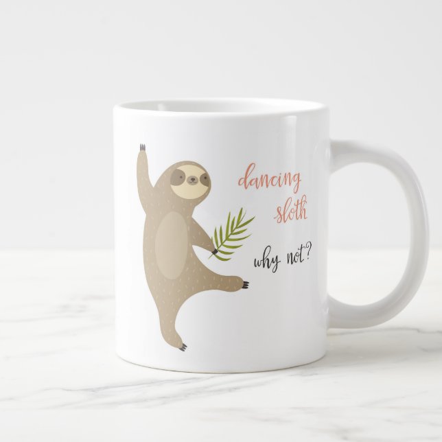 Dancing Sloth | Why Not? Large Coffee Mug (Right)