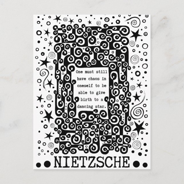 Dancing STAR quote by Nietzsche Postcard (Front)