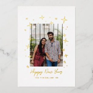 Dancing Stars Festive New Year Photo Card