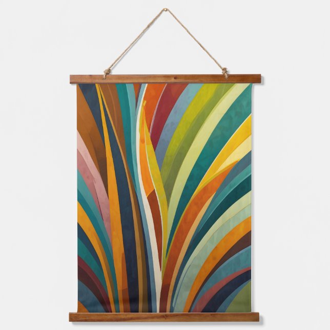 Dancing Stripes in Colour Hanging Tapestry (Front)