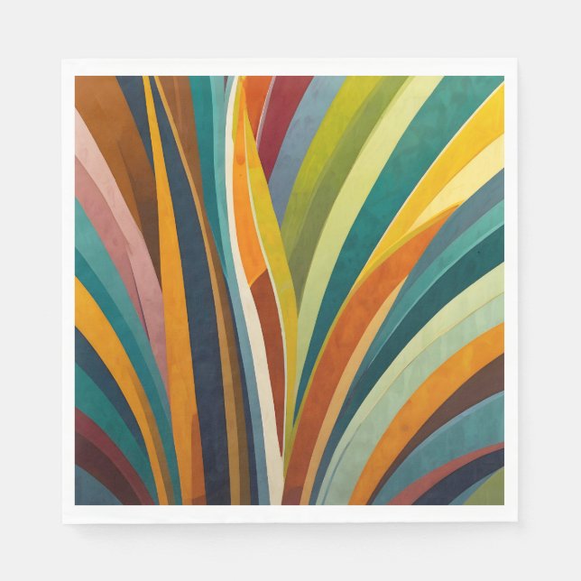 Dancing Stripes in Colour Napkin (Front)