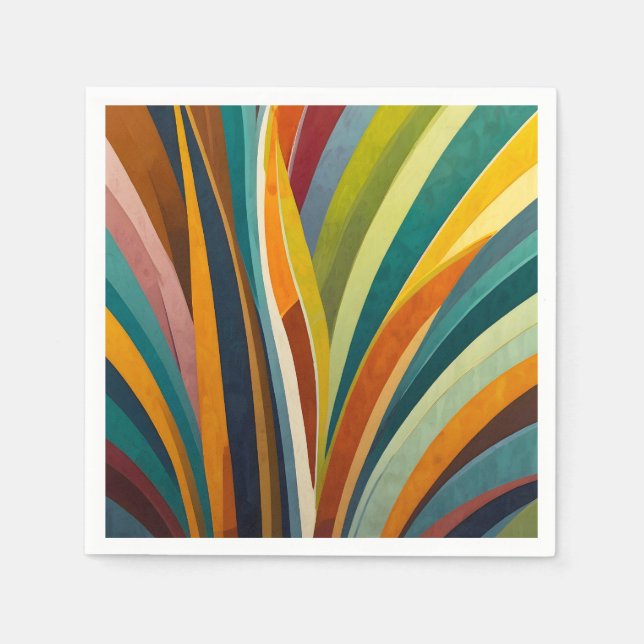 Dancing Stripes in Colour Napkin (Front)