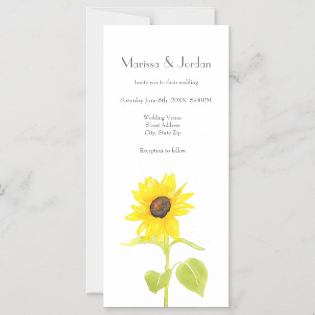 Dancing Sunflower  Magnetic Invitation (Front)
