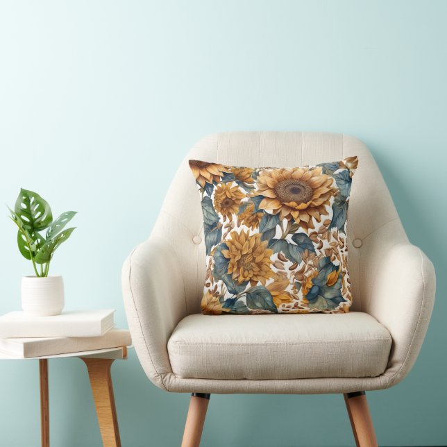 Dancing Sunflowers Pattern Design Cushion (Chair)