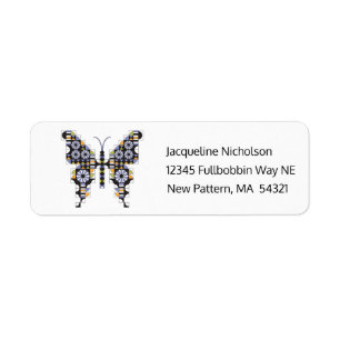 Dancing Swallowtail Butterfly Quilt Pattern Label