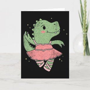 Dancing T-rex Dinosaur Llerina For Llet Dancer Vin Card