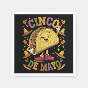 Dancing Taco Funny Cinco De Mayo Fiesta Party Napkin