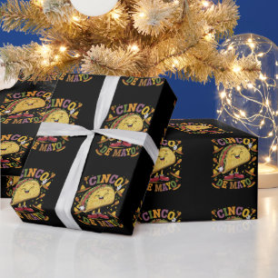 Dancing Taco Funny Cinco De Mayo Fiesta Party Wrapping Paper