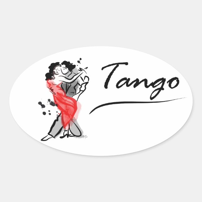 Dancing  Tango Oval Sticker (Front)