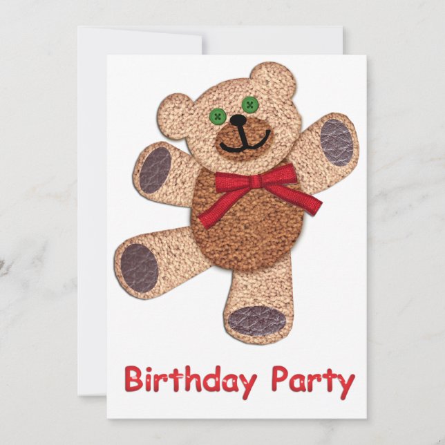 Dancing Teddy Bear Birthday Party Invitation (Front)