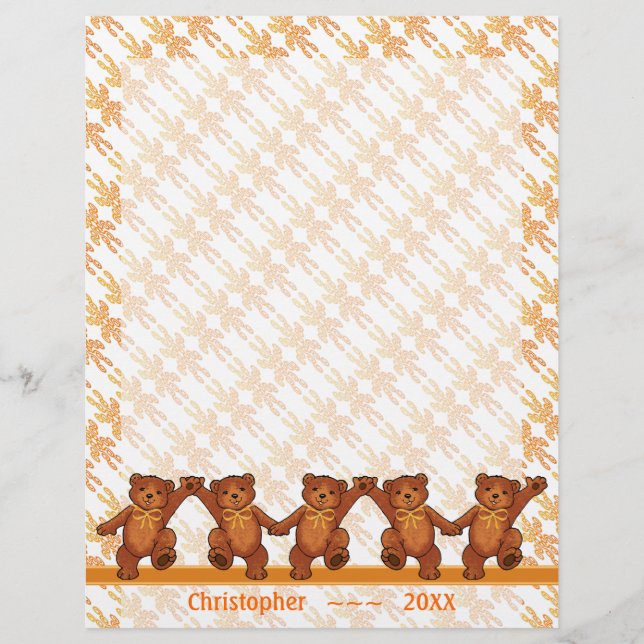 Dancing Teddy Bears Custom Scrapbook Pages (Front)