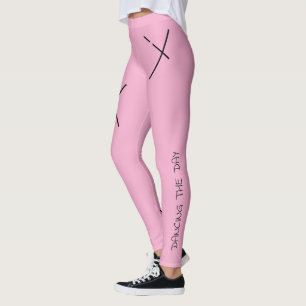 Dancing The Day Soft Black&Pink Minimal X Art Leggings