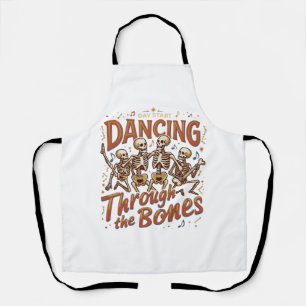 Dancing Through Bones Halloween Skeletons Music Ce Apron