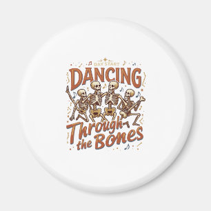 Dancing Through Bones Halloween Skeletons Music Ce Magnet