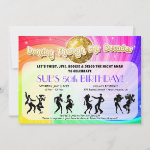 Dancing Through the Decades Invitations, Decades Invitation