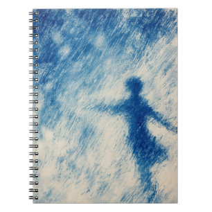 Dancing Through the Rain Blue Figurative Notebook