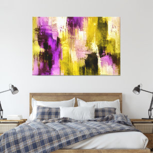 Dancing Through Violet Expressive Modern Abstract Canvas Print