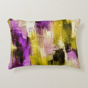 Dancing Through Violet Expressive Modern Abstract Decorative Cushion