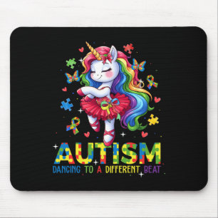 Dancing To Be A Different Beat Unicorn Autism Awar Mouse Pad