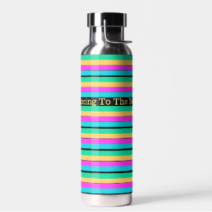 Dancing To The Beat Motivational Text or Your Name Water Bottle