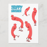 Dancing Trippy Sausage Cartoon Character Print