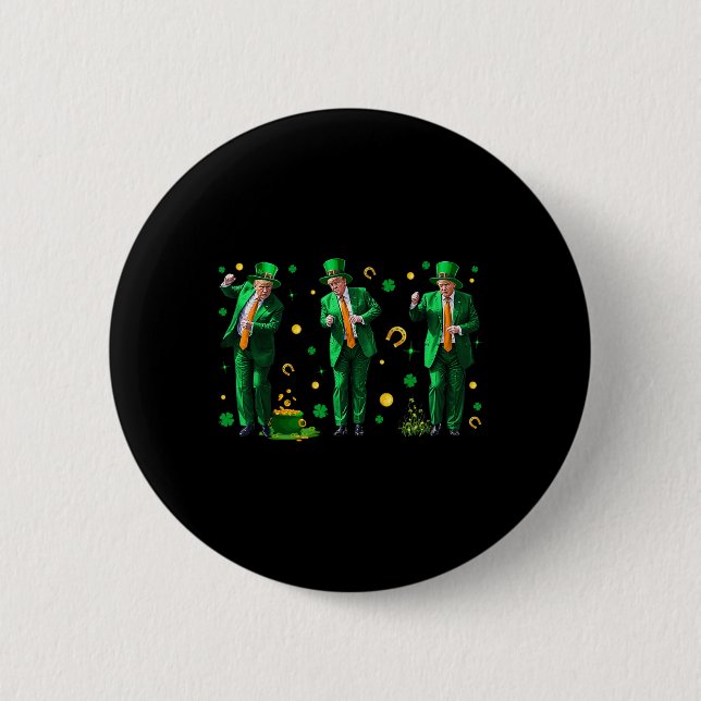 Dancing Trump St. Patrick's Day  6 Cm Round Badge (Front)