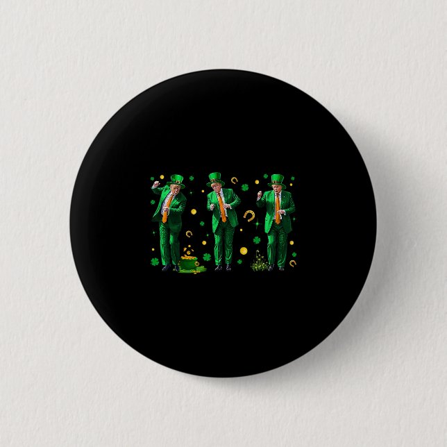 Dancing Trump St. Patrick's Day  6 Cm Round Badge (Front)