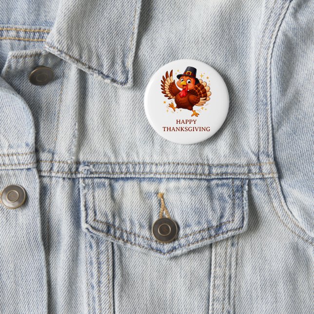 Dancing Turkey 6 Cm Round Badge (In Situ)