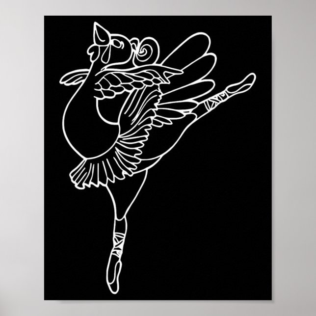 Dancing Turkey Happy Thanksgiving Day Ballet Dance Poster (Front)