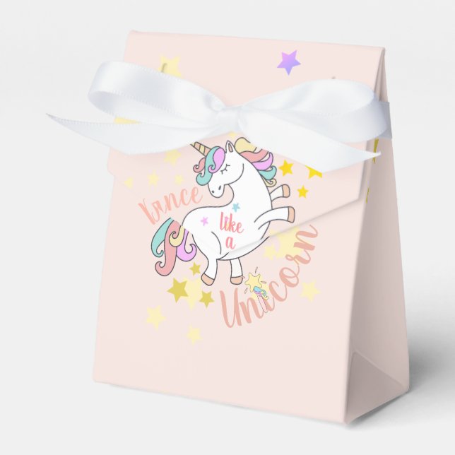 Dancing Unicorn, shine like a star custom party Favour Box (Front Side)