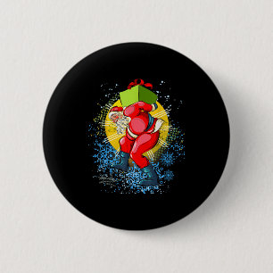 Dancing Vintage Santa Claus Christmas Graphic  6 Cm Round Badge