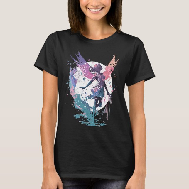 Dancing Watercolor Fairy Girls Dancer Ballet Butte T-Shirt (Front)