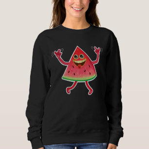 Dancing Watermelon Cool Heart Beats For Fruits Sweatshirt