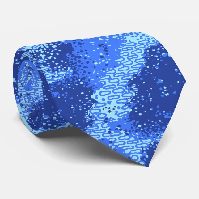 Dancing Waters Retro Abstract Two-sided Tie (Rolled)