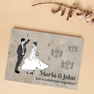 Dancing Wedding Couple  Invitation