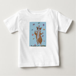 Dancing Welsh Corgi with Butterflies Baby T-Shirt