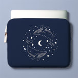 Dancing Whales Laptop Sleeve<br><div class="desc">Two magical whales dancing on a sea of stars and a crescent moon.</div>