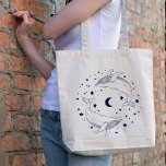 Dancing Whales Tote Bag<br><div class="desc">Two magical whales dancing on a beautiful background of stars and a moon.</div>