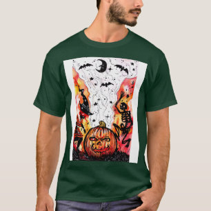 Dancing Witch and Spooky Skeleton T-Shirt