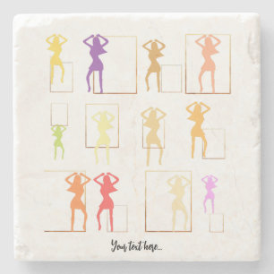 Dancing with Colours Female Kaleidoscope Stone Coaster