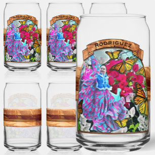 Dancing with Flowers & Butterflies PV01 Can Glass