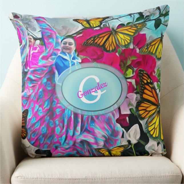 Dancing with Flowers & Butterflies PV01 Cushion (Creator Uploaded)